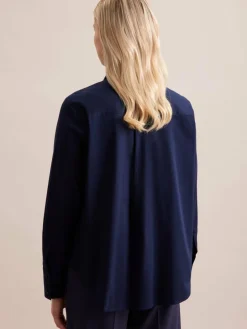 Seidensticker Blusen<Damen Schluppenbluse - Uni blau uni