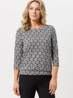 Frank Walder Blusen<Damen Shirt weiß gemustert