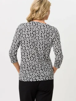 Frank Walder Shirts & Tops<Damen Shirt mehrfarbig schwarz gemustert