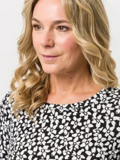 Frank Walder Shirts & Tops<Damen Shirt mehrfarbig schwarz gemustert