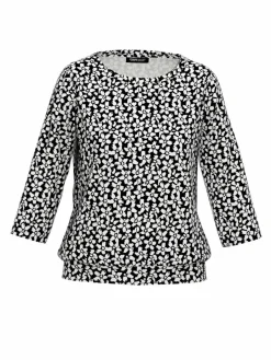 Frank Walder Shirts & Tops<Damen Shirt mehrfarbig schwarz gemustert