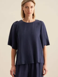 Seidensticker Blusen<Damen Shirtbluse - Uni blau uni