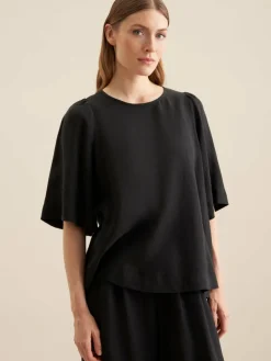 Seidensticker Blusen<Damen Shirtbluse - Uni schwarz uni