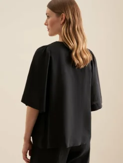 Seidensticker Blusen<Damen Shirtbluse - Uni schwarz uni