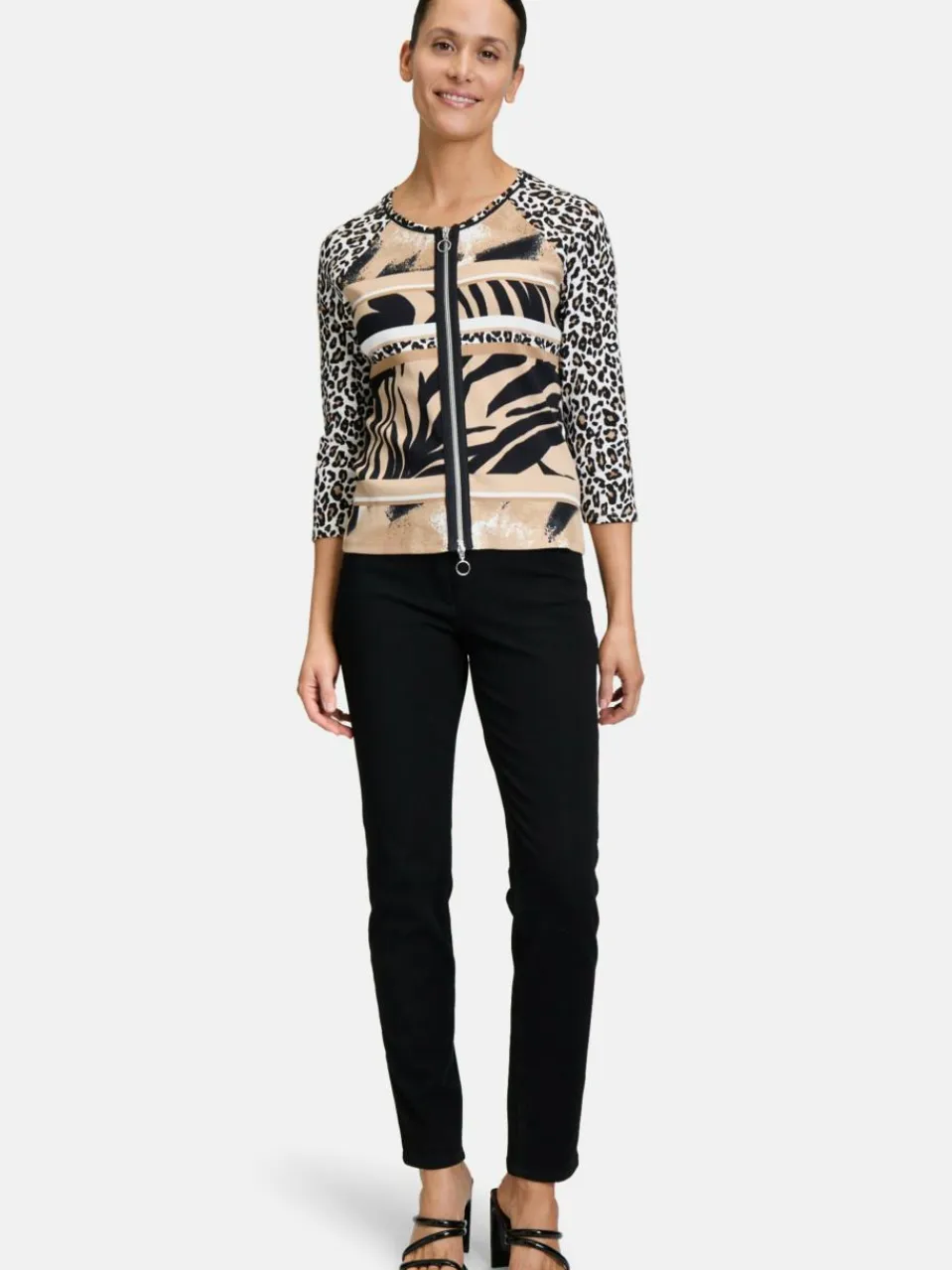 Betty Barclay Sweatshirts & Sweatjacken<Damen Shirtjacke mehrfarbig schwarz gemustert