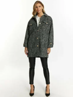 Faina Blazer<Damen Shirtjacket grau uni