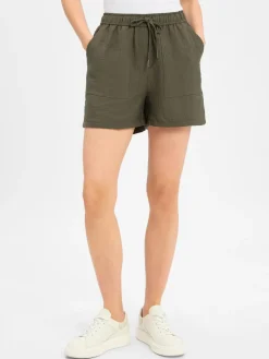 Opus Hosen<Damen Shorts - Melane khaki uni