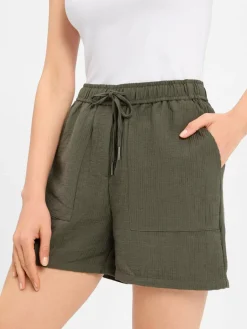 Opus Hosen<Damen Shorts - Melane khaki uni