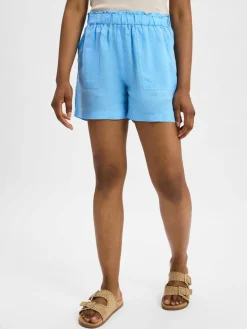 Marie Lund Hosen<Damen Shorts aus Leinen hellblau uni