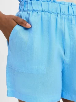 Marie Lund Hosen<Damen Shorts aus Leinen hellblau uni