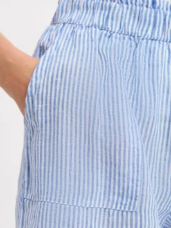 Marie Lund Hosen<Damen Shorts aus reinen Leinen blau weiß gestreift