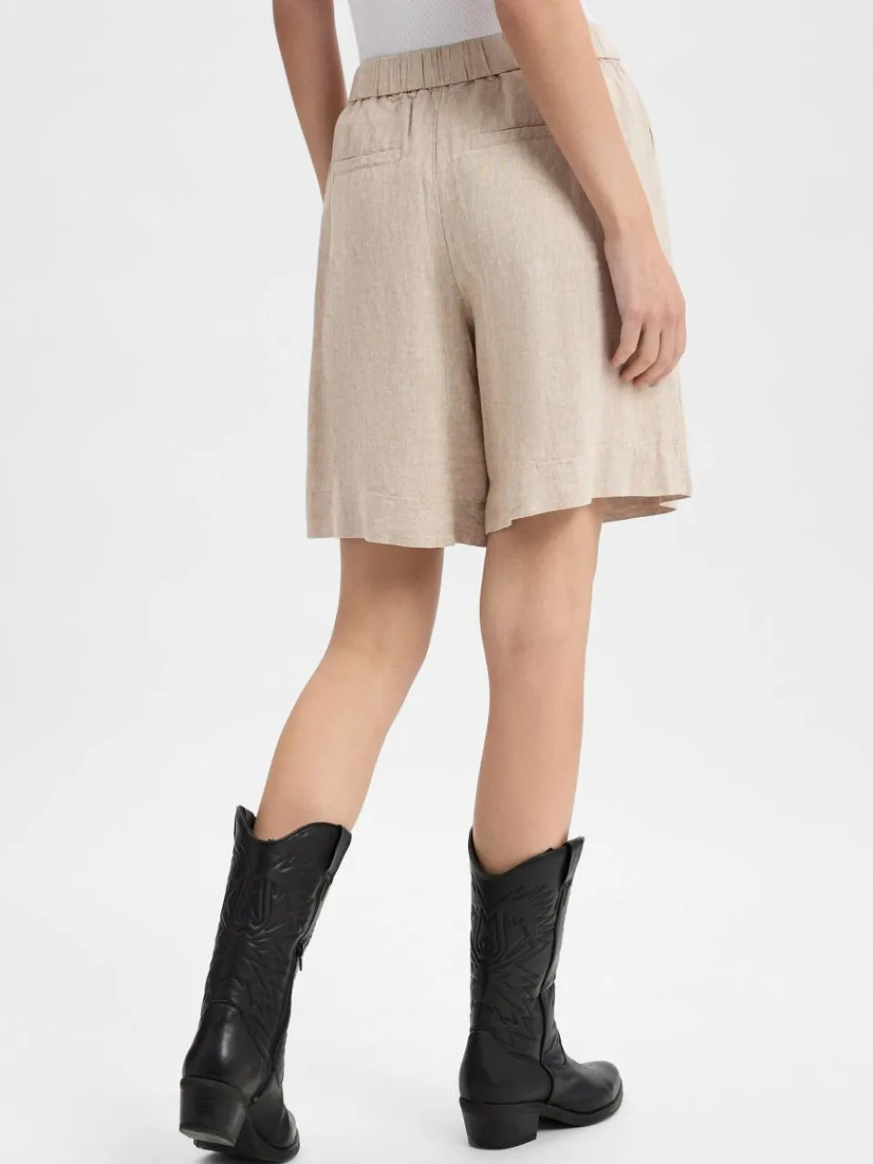 Damen Msch Copenhagen Hosen>Damen Shorts mit Leinen-Anteil - MSCHPennie Ginia