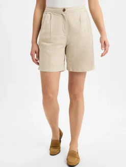 Franco Callegari Hosen<Damen Shorts mit Leinenanteil beige uni