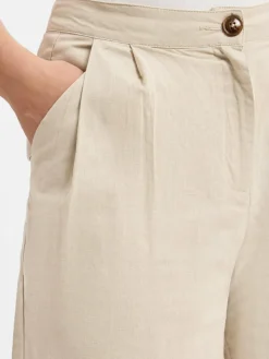 Franco Callegari Hosen<Damen Shorts mit Leinenanteil beige uni