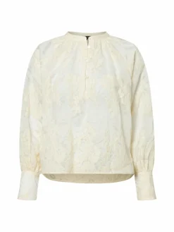 Marie Lund Blusen<Damen Sommerbluse ecru strukturiert