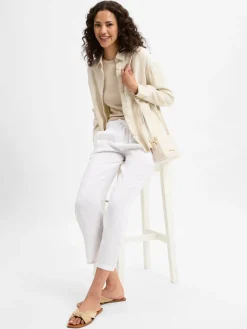 Marie Lund Blusen<Damen Sommerbluse aus Leinen beige uni