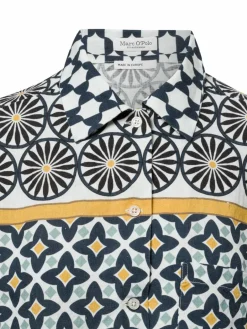 Marc O'Polo Blusen<Damen Sommerbluse aus Leinen marine mehrfarbig gemustert