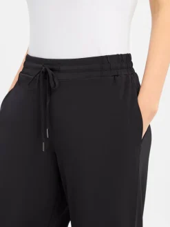 comma Hosen<Damen Sommerhose schwarz uni
