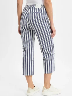 MAC Hosen<Damen Sommerhose - Chiara indigo weiß gestreift