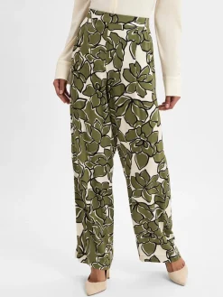 Vila Hosen<Damen Sommerhose - VIMara Dura schilf ecru gemustert