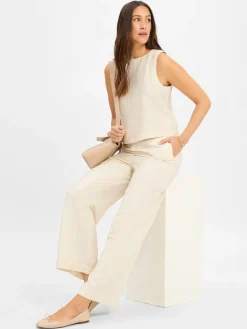 Msch Copenhagen Hosen<Damen Sommerhose mit Leinen-Anteil - MSCHDisa sand meliert