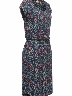 Ragwear Kleider<Damen Sommerkleid - Lilithe Ikat marine gemustert
