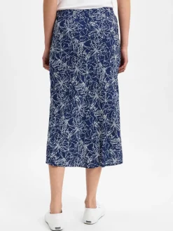 Marie Lund Röcke<Damen Sommerrock marine weiß gemustert