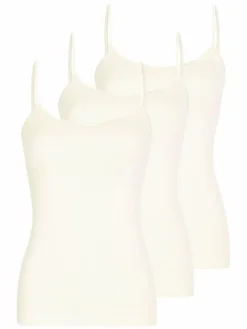 Nina von C. Shirts & Tops<Damen Spaghetti Top - 3er Pack Daily beige uni