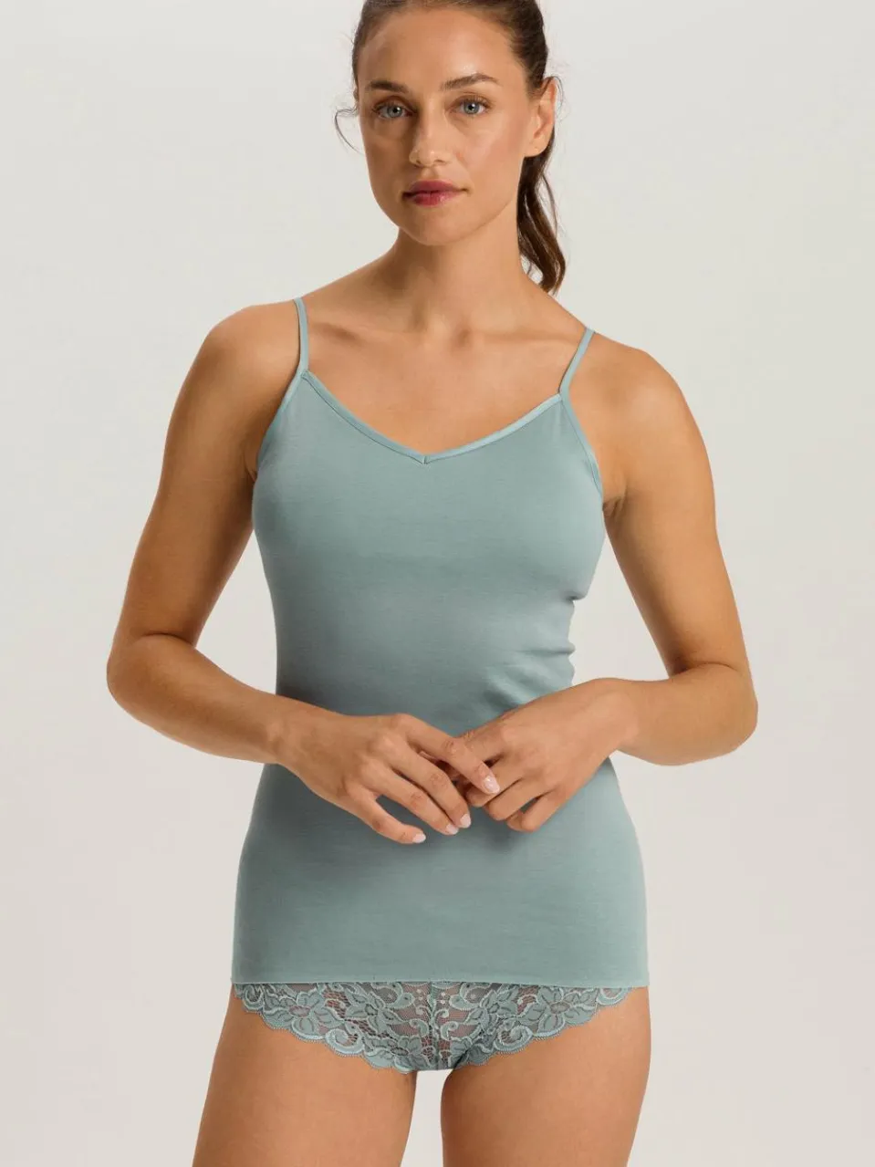 Hanro Shirts & Tops<Damen Spaghettitop - Cotton Seamless hellblau uni