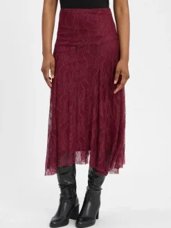 Rich & Royal Röcke<Damen Spitzenrock bordeaux uni