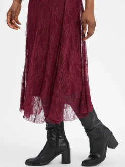 Rich & Royal Röcke<Damen Spitzenrock bordeaux uni