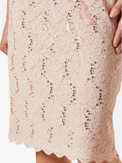 Goldner Röcke<Damen Spitzenrock - Schicker Rock aus elastischer Spitze rosa strukturiert