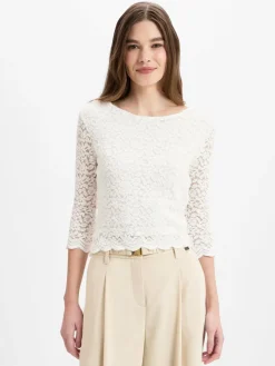 Marie Lund Shirts & Tops<Damen Spitzenshirt weiß strukturiert