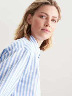 Seidensticker Blusen<Damen Stehkragenbluse - Gestreift blau gestreift