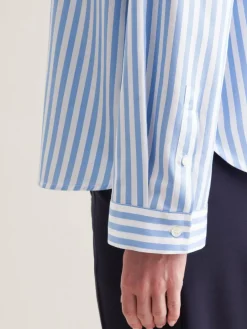 Seidensticker Blusen<Damen Stehkragenbluse - Gestreift blau gestreift