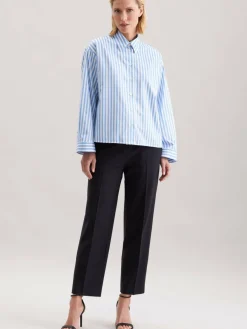 Seidensticker Blusen<Damen Stehkragenbluse - Gestreift blau gestreift