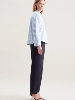 Seidensticker Blusen<Damen Stehkragenbluse - Gestreift blau gestreift