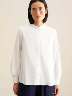 Seidensticker Blusen<Damen Stehkragenbluse - Uni weiß uni