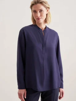 Seidensticker Blusen<Damen Stehkragenbluse - Uni marine uni
