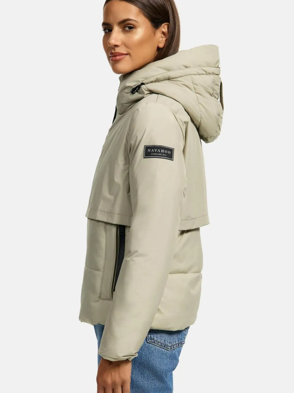 Navahoo Jacken & Westen<Damen Steppjacke - Liebesküken XIV ecru uni