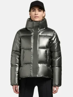 Khujo Jacken & Westen<Damen Steppjacke - Rinja Shiny-YM silber uni