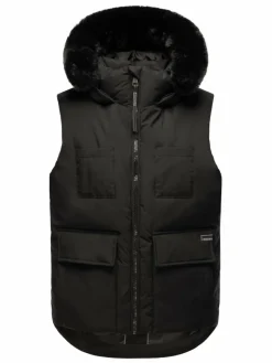 Navahoo Jacken & Westen<Damen Steppweste - Zimthäschen XIV schwarz uni