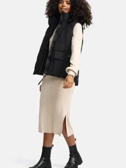 Navahoo Jacken & Westen<Damen Steppweste - Zimthäschen XIV schwarz uni