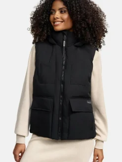 Navahoo Jacken & Westen<Damen Steppweste - Zimthäschen XIV schwarz uni