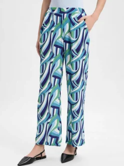 Marie Lund Hosen<Damen Stoffhose hellblau mehrfarbig gemustert