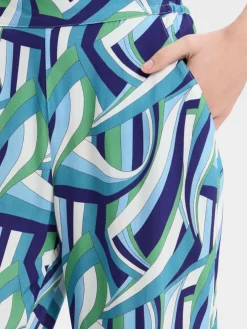 Marie Lund Hosen<Damen Stoffhose hellblau mehrfarbig gemustert