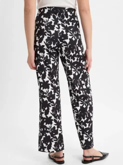 MAC Hosen<Damen Stoffhose - Easy Wideleg schwarz weiß gemustert