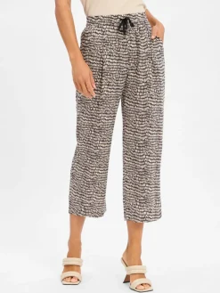 Opus Hosen<Damen Stoffhose - Marou splash beige mocca gemustert