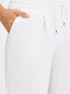 s.Oliver Hosen<Damen Stoffhose mit Leinen-Anteil weiß uni