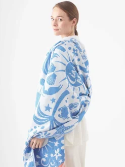 Codello Schals & Tücher<Damen Strandtuch blau bedruckt